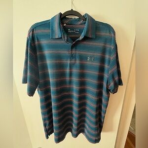 Under Armour golf polo. Blue and Orange